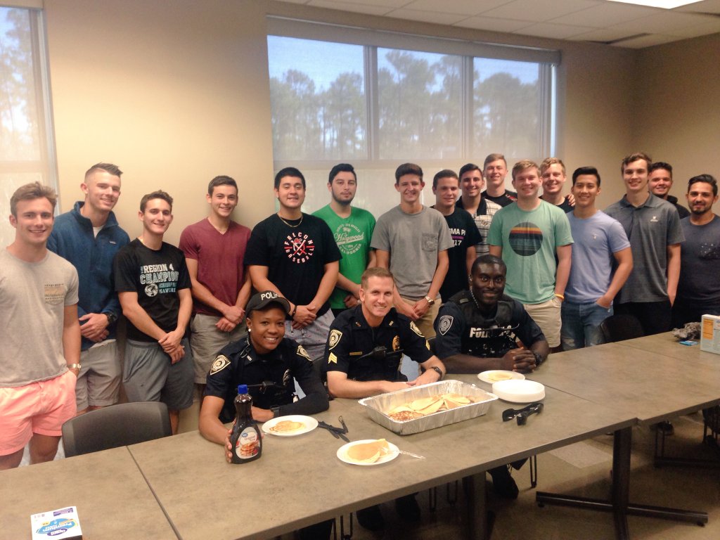 UCFPolice's tweet photo. Big thanks to @SigmaPi_UCF for stopping by to provide a pancake breakfast to officers on shift this morning! https://t.co/euIzh77kVi