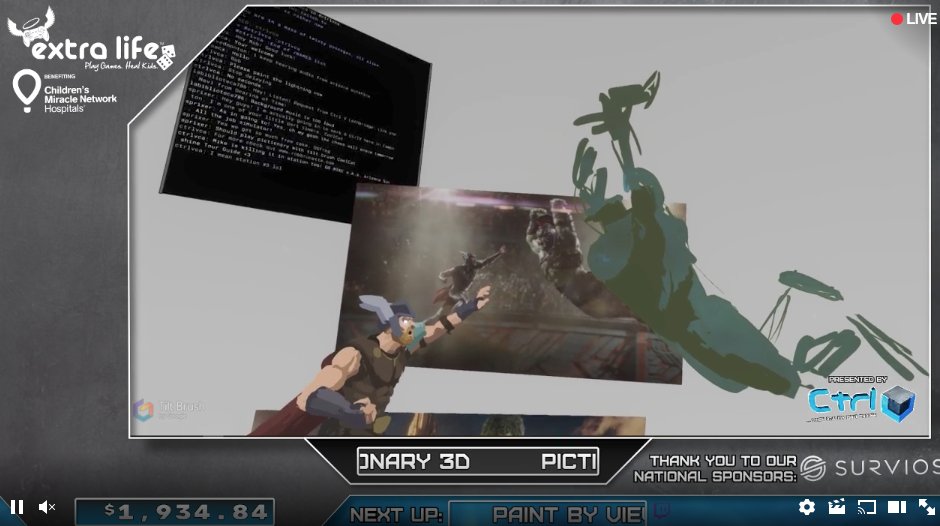DaGGaSoft's tweet photo. #live 25 hour #VR #marathon on @twitch right now! #donations going to children's hospitals. https://t.co/d3RiNhIK5F @htcvive @tiltbrush https://t.co/as9SFTOOSk