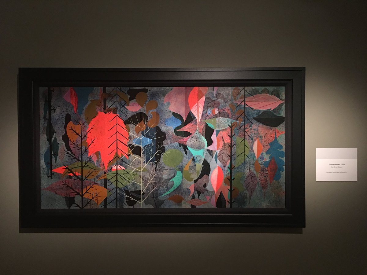 A painting of leaves by Eyvind Earle.