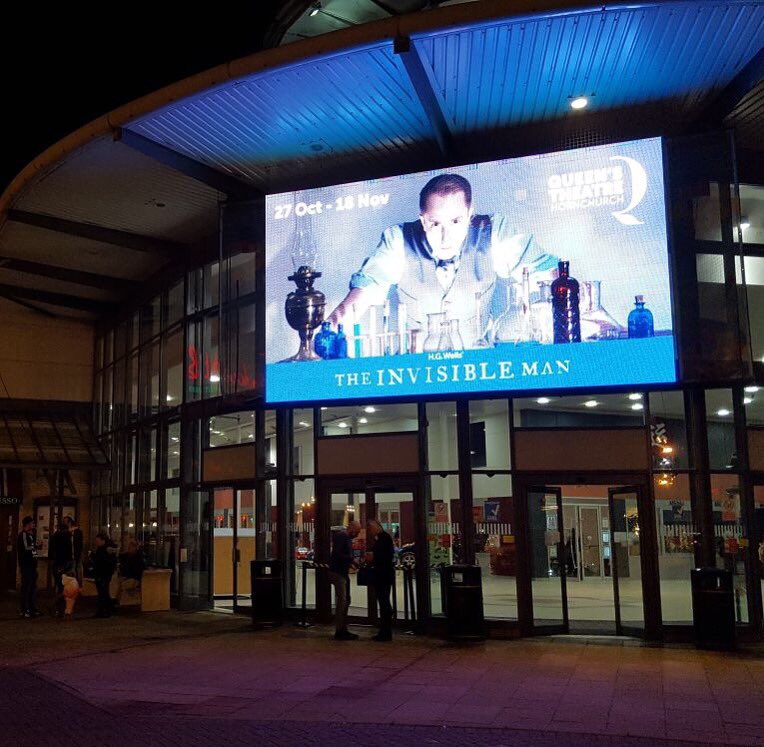 QueensTheatreH's tweet photo. Have you spotted our #TheInvisibleMan advert at #cineworldbasildon ? Playing @QueensTheatreH until Sat 18 November. Catch it while you can! https://t.co/uOKgUdC5Rz