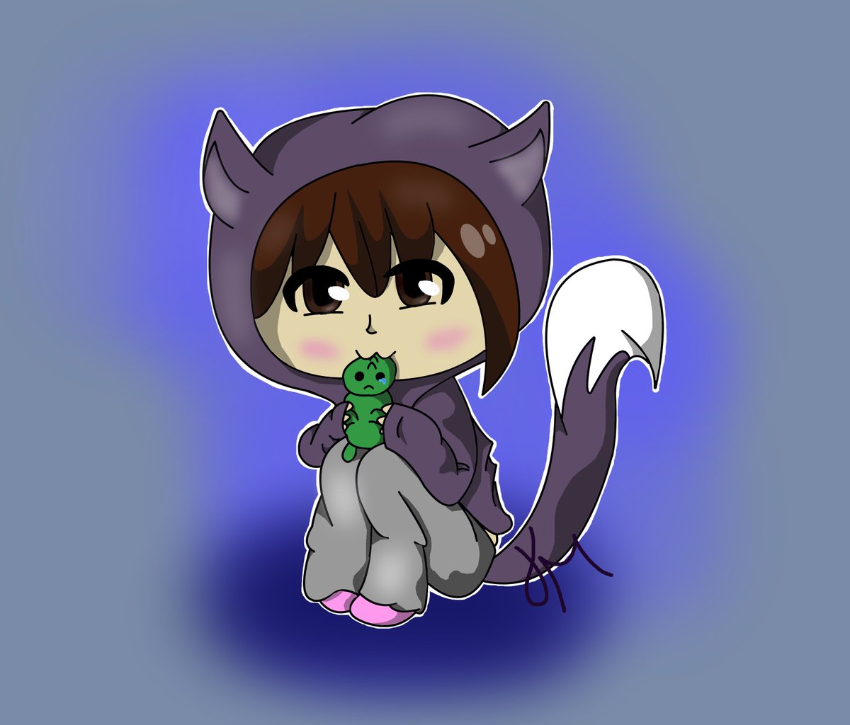 Hab den kleinen <a href="/FurdisHihu/">Fufu</a> der eine kleine <a href="/Mexify/">Mexify</a> Puppe anknabbert gemalt :D