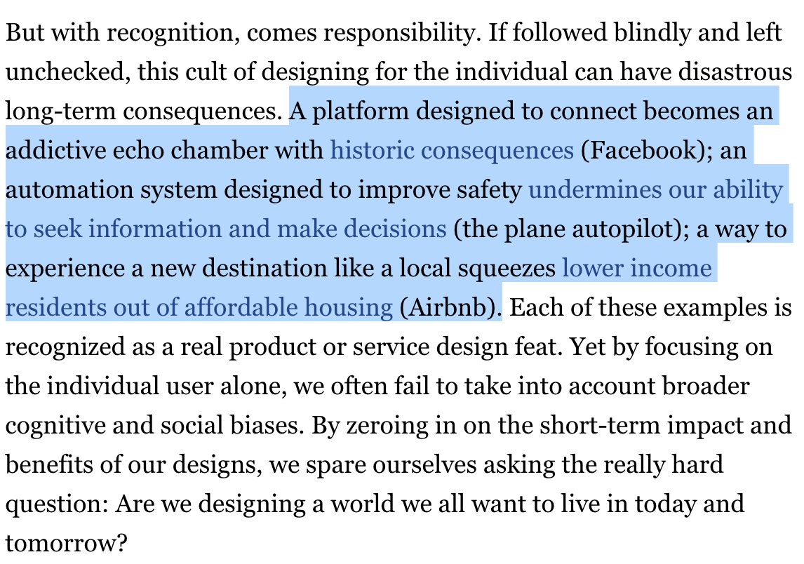 DrReinhold's tweet photo. The dark side of human-centered-design. It's our responsibility as designers and technologists to shift from that, to #HumanityCenteredDesign. #design @FastCoDesign https://t.co/nLaFvhZwv7 https://t.co/ER5bZiZ3w5