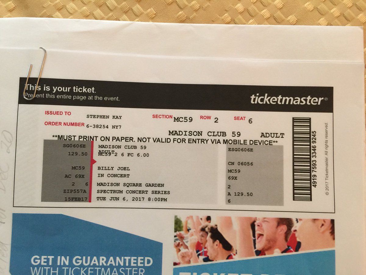 daphanknee's tweet image. Billy Joel tickets for Dec. 20,  2017. Have 4 box seats for 90.00 each. Will sell in pairs.