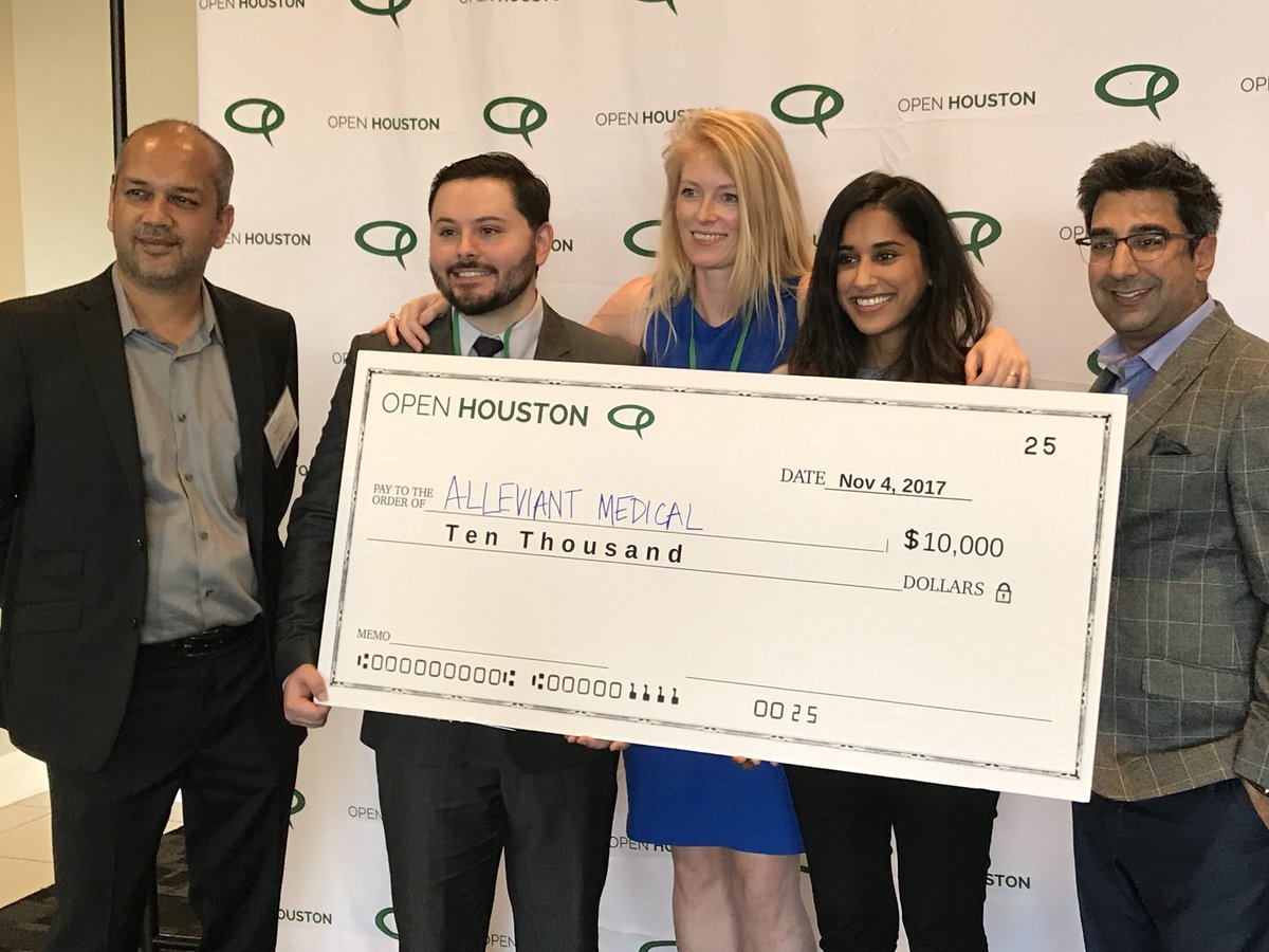 Winner is announced! <a href="/alleviant/">Alleviant Medical</a> is the winner of <a href="/openhouston/">OPEN Houston</a> pitch competition winning $10,000! #tmcx #biodesign #meddevice #pitch #winner