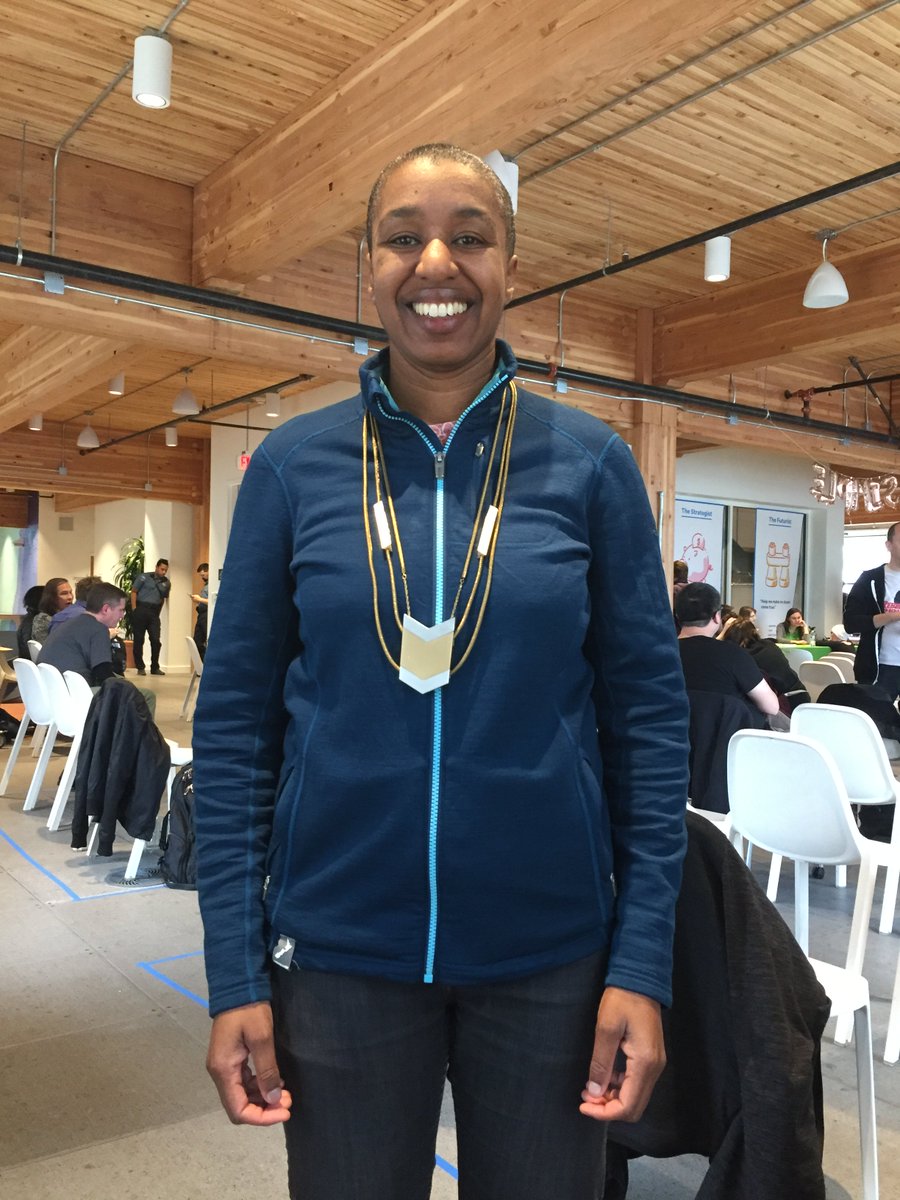 Saw my first <a href="/tinselwear/">Tinsel</a> Dipper in the wild at #AlterConf today! And got to give it away to <a href="/praekeltorg/">Simon de Haan</a> who will wear it in much more style