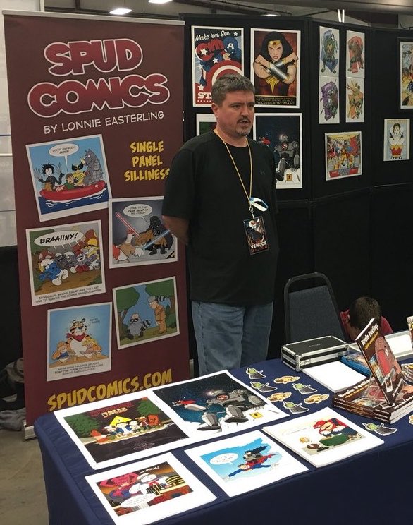 spudtoons's tweet photo. Having so much fun at #comiconway I can’t see straight. https://t.co/zMe0r4krB6