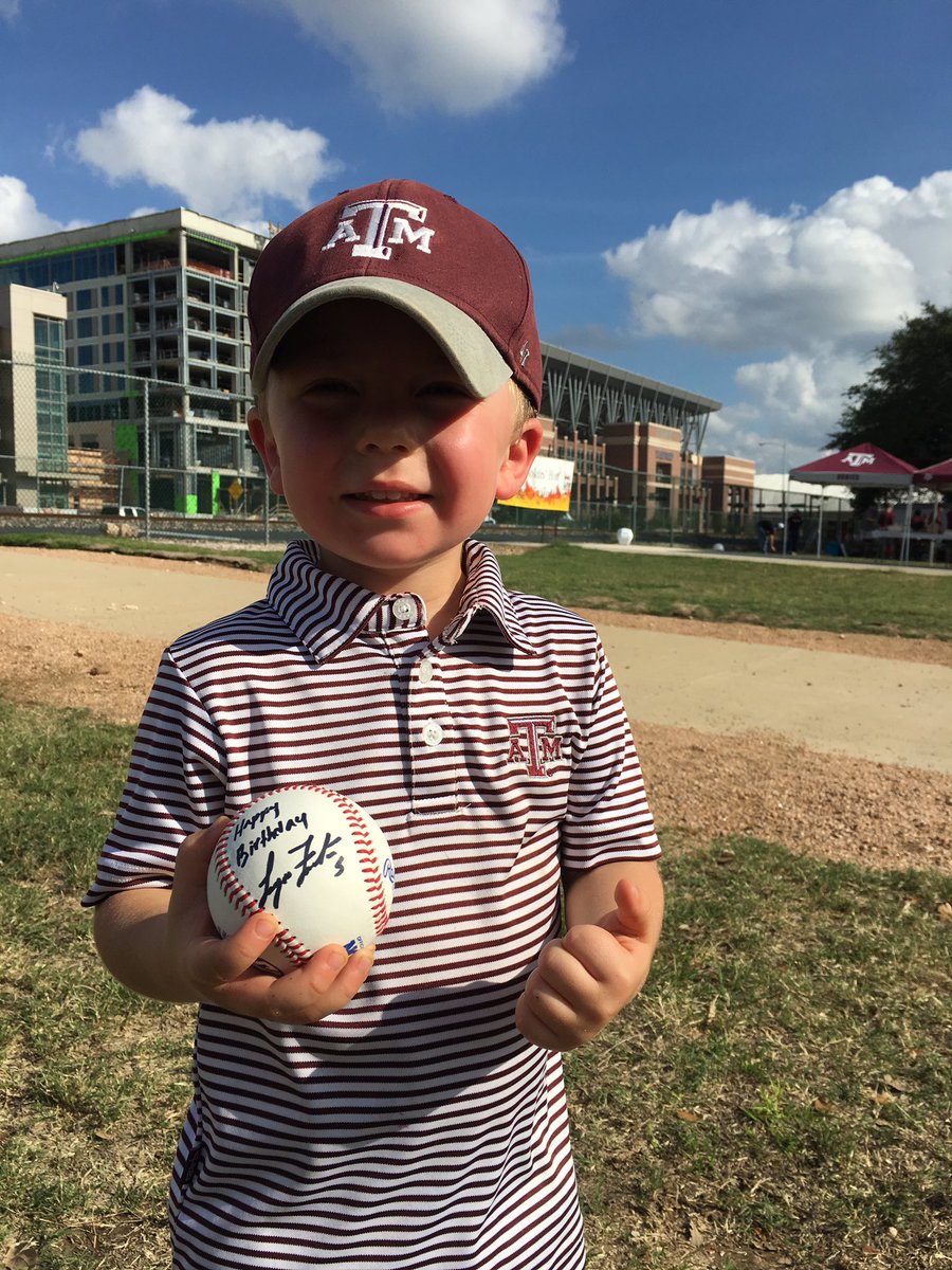 From one Logan Foster to another @Lilfost05.  Thanks and #GigEm #AggieBaseball #BirthdayBall