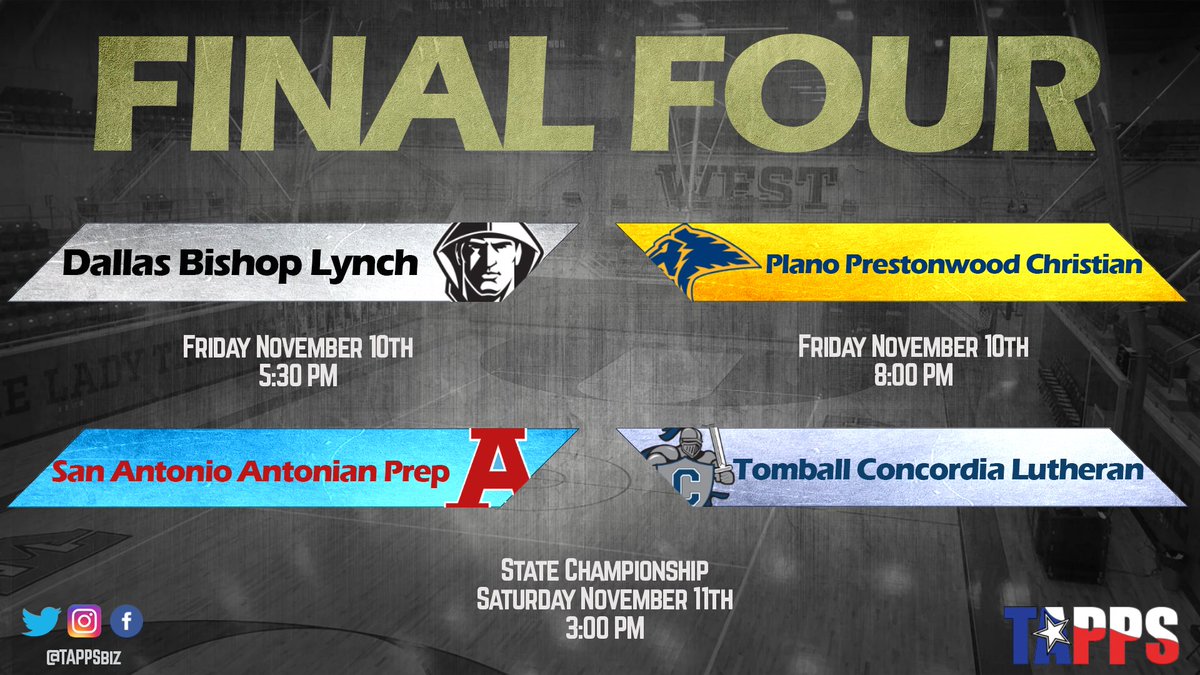 TAPPSbiz's tweet photo. The 6A #roadtowest is COMPLETE! Congrats to @blathletics, @AntonianVB2013, @PCAAthletics, and @clhstxathletics on their Final Four bids! https://t.co/k9e7LgZekI