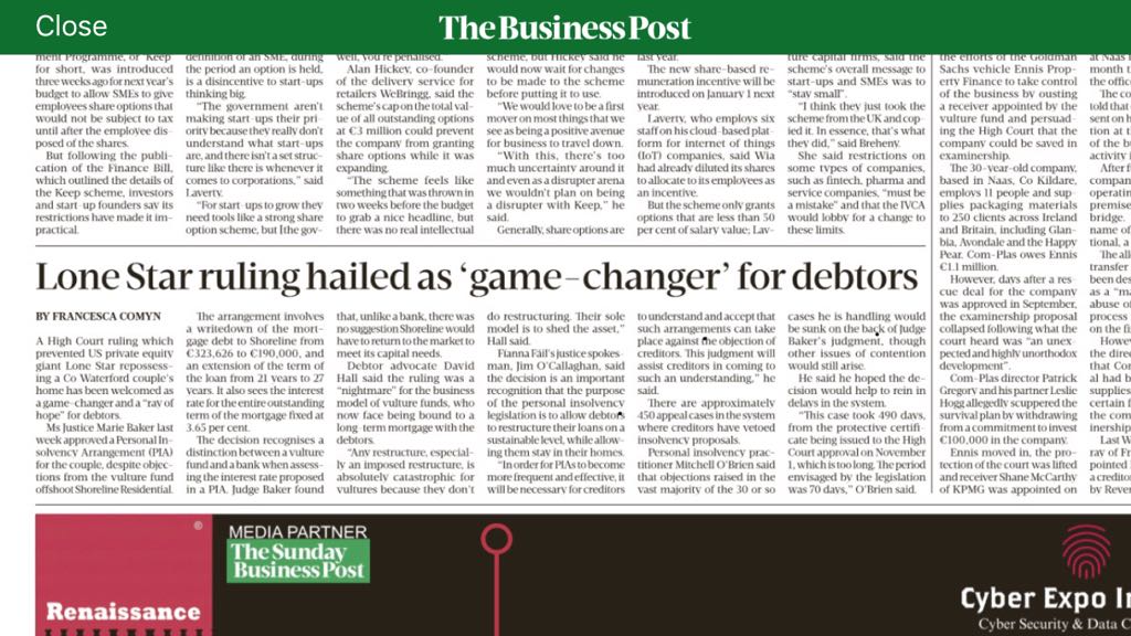 mitchellob's tweet photo. "Game Changer" High Court rules against Vulture Fund approving PIP's proposal to write-off 41% of mortgage debt &amp; fixing of % rate in PIA https://t.co/fcbgRav0qh