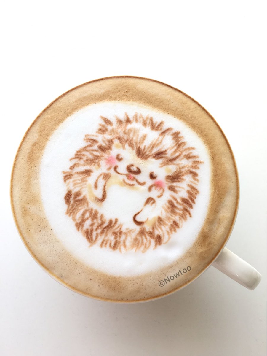 Nowtoo's tweet photo. ハリネズミラテアート https://t.co/wbQFwyrMpX