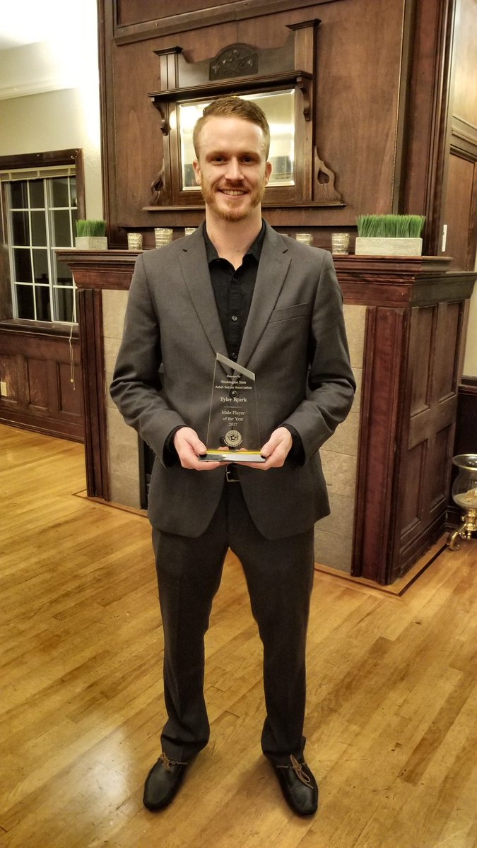 SeattleStarsFC's tweet image. Washington Adult Soccer Hall of Fame player of the year Tyler Bjork
