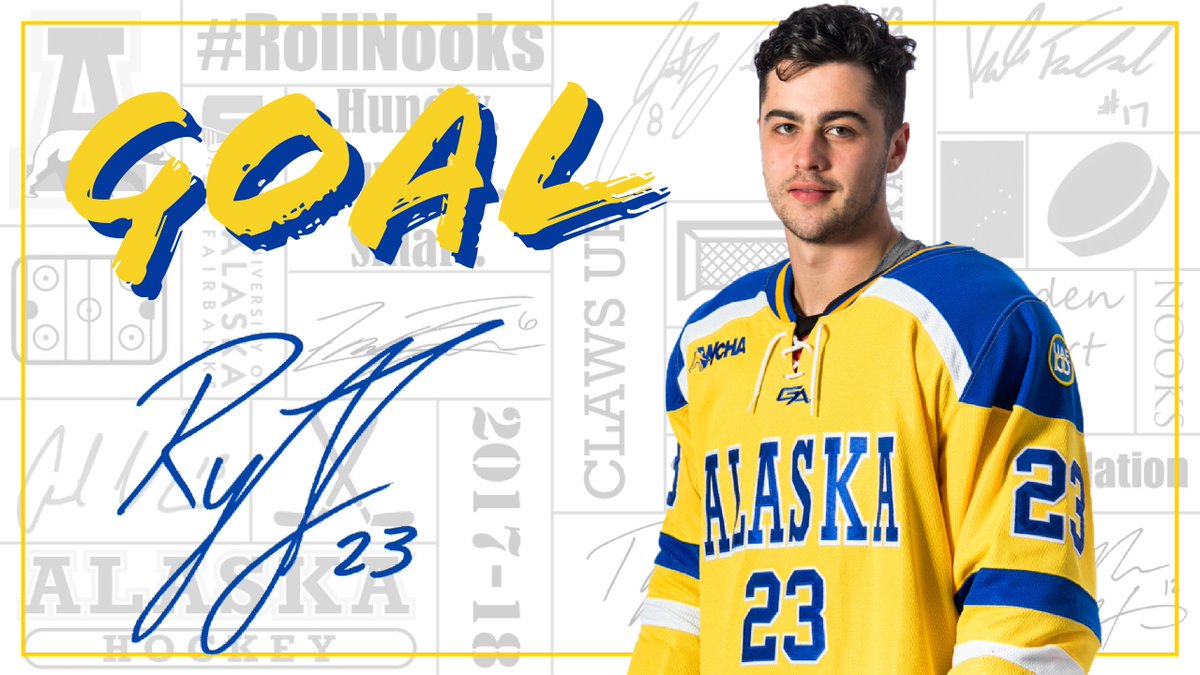 NanooksHockey's tweet photo. ALASKA GOAL | Ryker Leer pops one past Bitzer on a breakaway with a beautiful pass from Young. 2-1 Alaska #RollNooks https://t.co/Ozl5NkGbCt