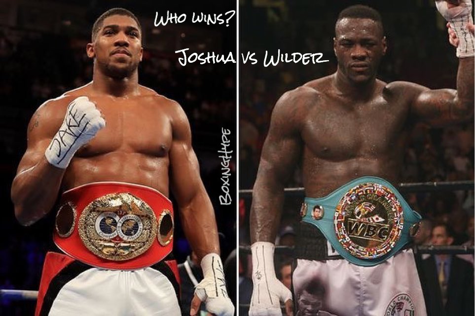 BoxingHype's tweet photo. Wilder calls out Anthony Joshua for Unification in 2018.
  
Who wins #JoshuaWilder? RT @anthonyfjoshua Like @BronzeBomber https://t.co/4npomwjEht