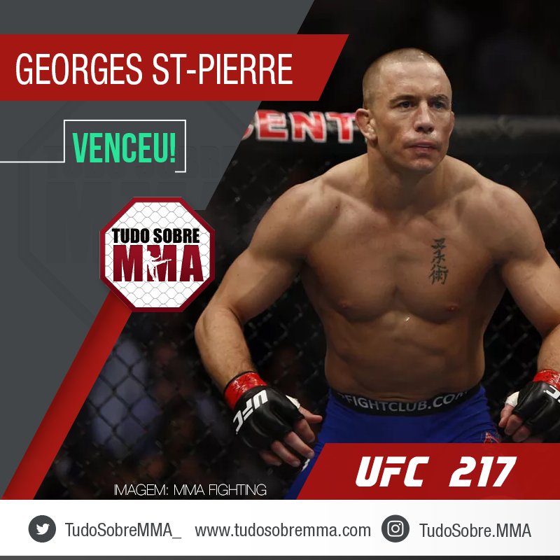 tudosobremma_'s tweet photo. ANNNNNNDDD NEEEEEW! #UFC217NoCombate 

Georges St-Pierre venceu Michael Bisping por finalização (mata-leão) aos 4m23s do terceiro round. https://t.co/K5FX6UGJwB