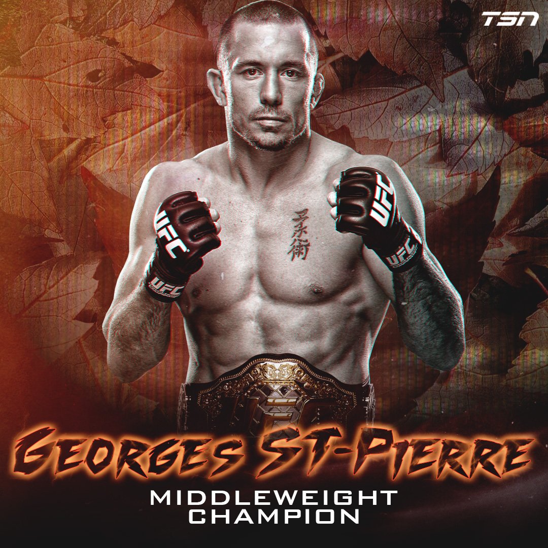 #ANDNEW: In his return to the Octagon, Georges St-Pierre beats Michael Bisping to win the #UFC Middleweight Championship #UFC217
