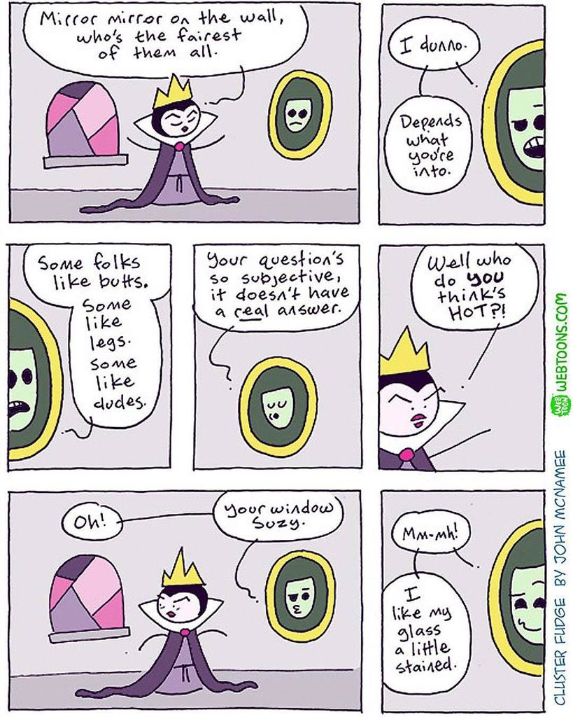 tritbaumber's tweet photo. Mirror Mirror (#ClusterFudge by #JohnMcNamee) #comic #snowwhite #mirror https://t.co/vXbYeMn83P https://t.co/4UI1IXf4Yr