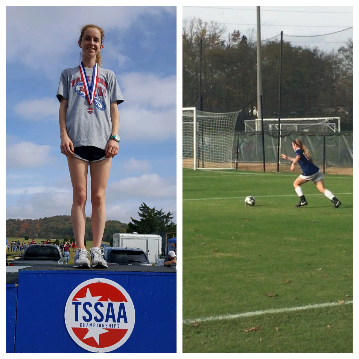 Gigi runs a PR! Comes in top 10 at State this morning. This afternoon Megan did work to the East defense at the Allstar game. West won 3-0!