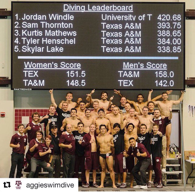 IKKOSHQ's tweet photo. Congratulations to @AggieSwimDive on their historic win over Texas tonight!! https://t.co/TLNMDqgpex