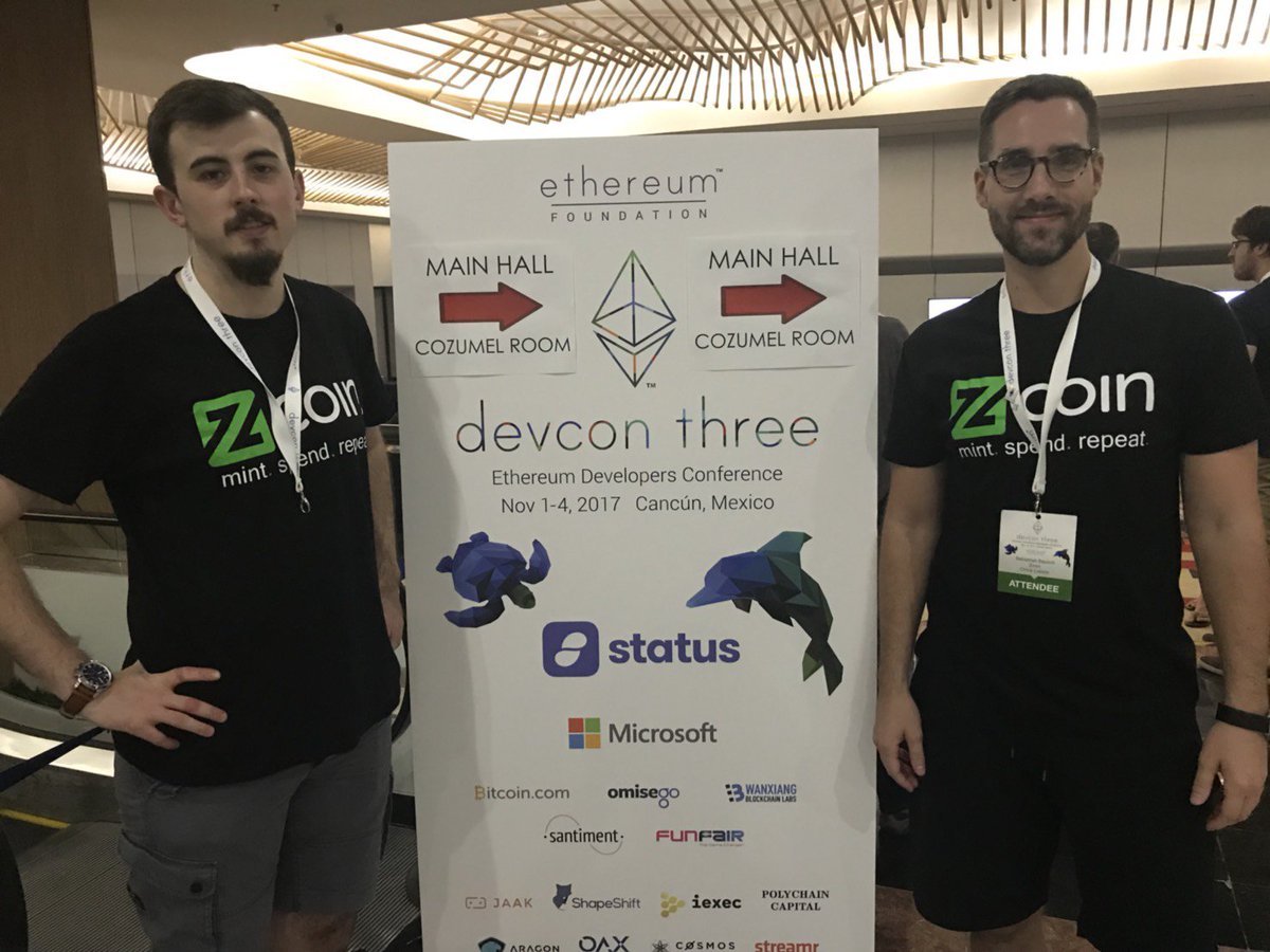 firoorg's tweet image. Zcoin $XZC represented at #Devcon3 by Riordan and Sebastian! #ethereum #zeth #zerocoin