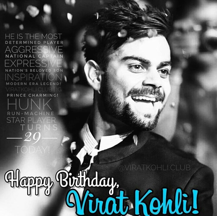 Happy birthday Virat Kohli  Many many happy return of the Day!   