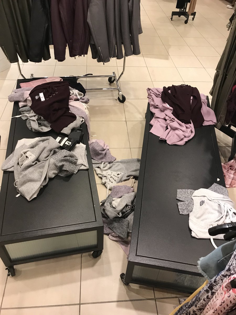 RealEvenStevens's tweet photo. the moms that yell at their kids for having messy rooms are the same ones that leave my store looking like this :-) https://t.co/BVwPBiiSby