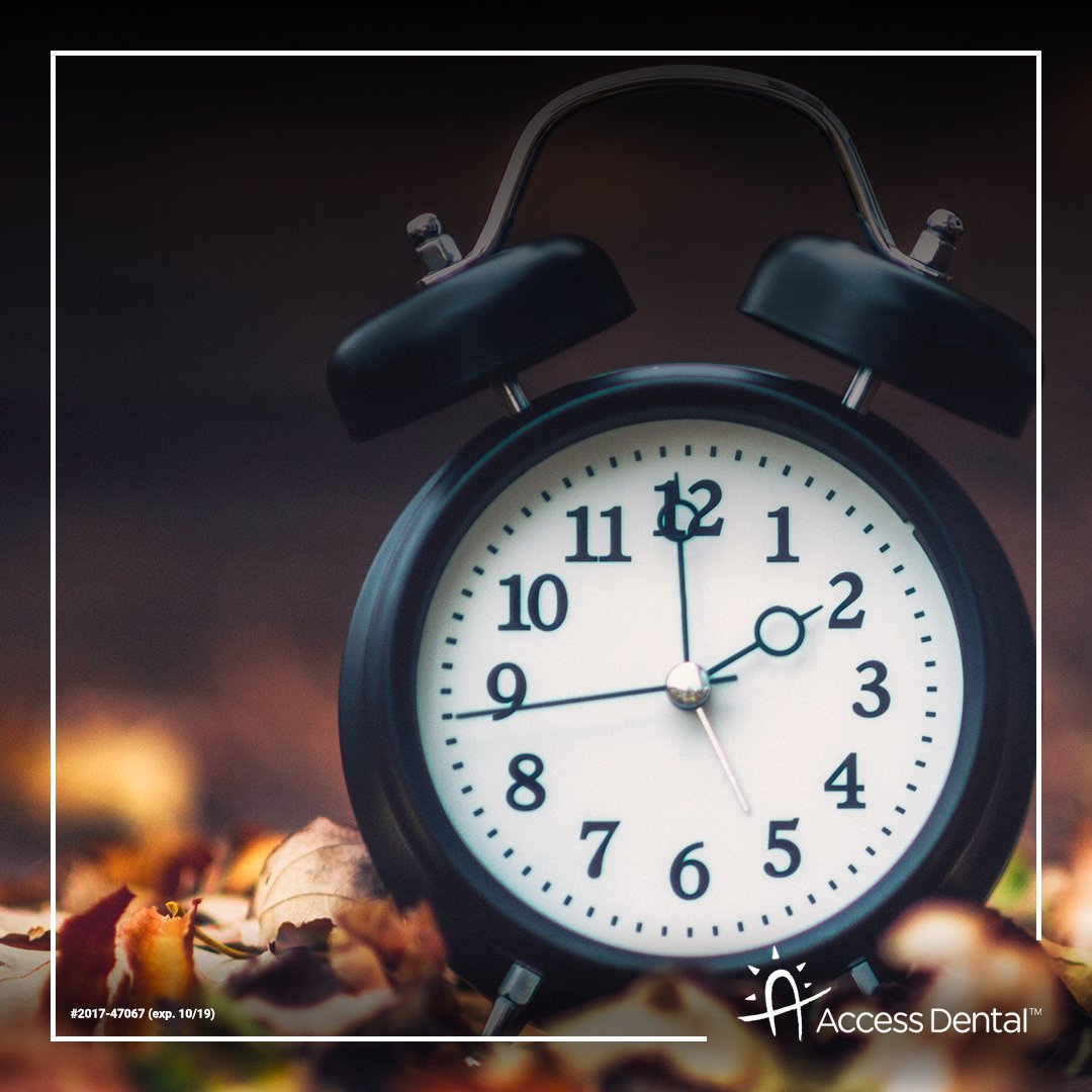 AccessDentalC's tweet photo. Daylight savings time ends tomorrow- be sure to set your clocks forward! https://t.co/H9k0CL8fXL