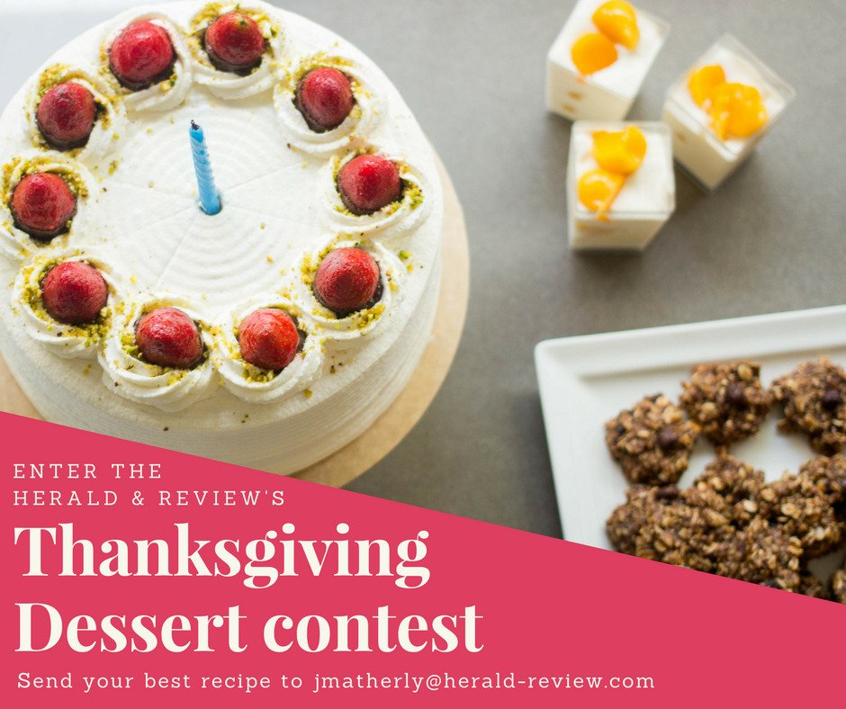 Jmath62's tweet image. Time's running out to enter your favorite Thanksgiving dessert recipe. Questions? Call me at (217) 421-6974.