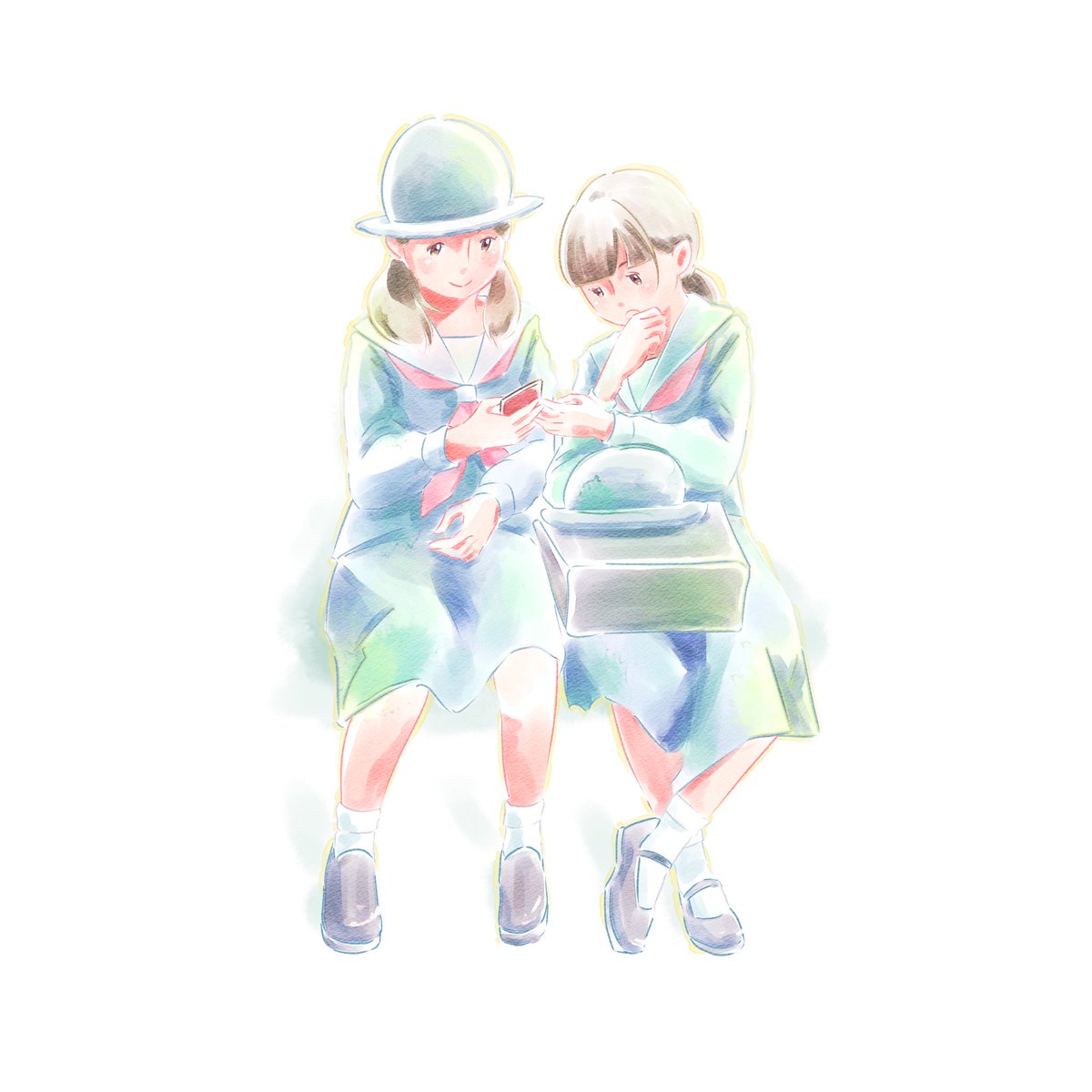 Twitter पर あさみや工房 イラストレーター 電車スケッチから色塗りまで 女の子ふたり 散らかってたclipstudioの中身を整理して塗り方研究 色選びやっぱり難しいけど塗りの新しい発見もあってよかった Illustration イラスト Digitalart Drawing クリスタ