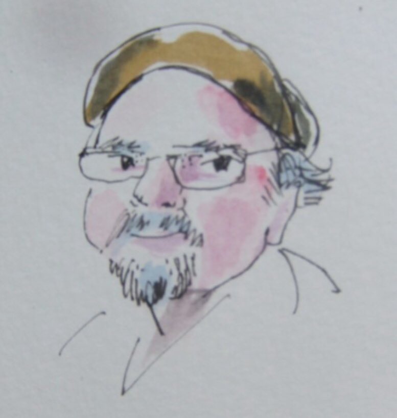 drawmill's tweet image. Speedy mini portrait #portraitnovember #Watercolour #watercolour#sketch#cartoon#ink#draw#drawing#art#impression