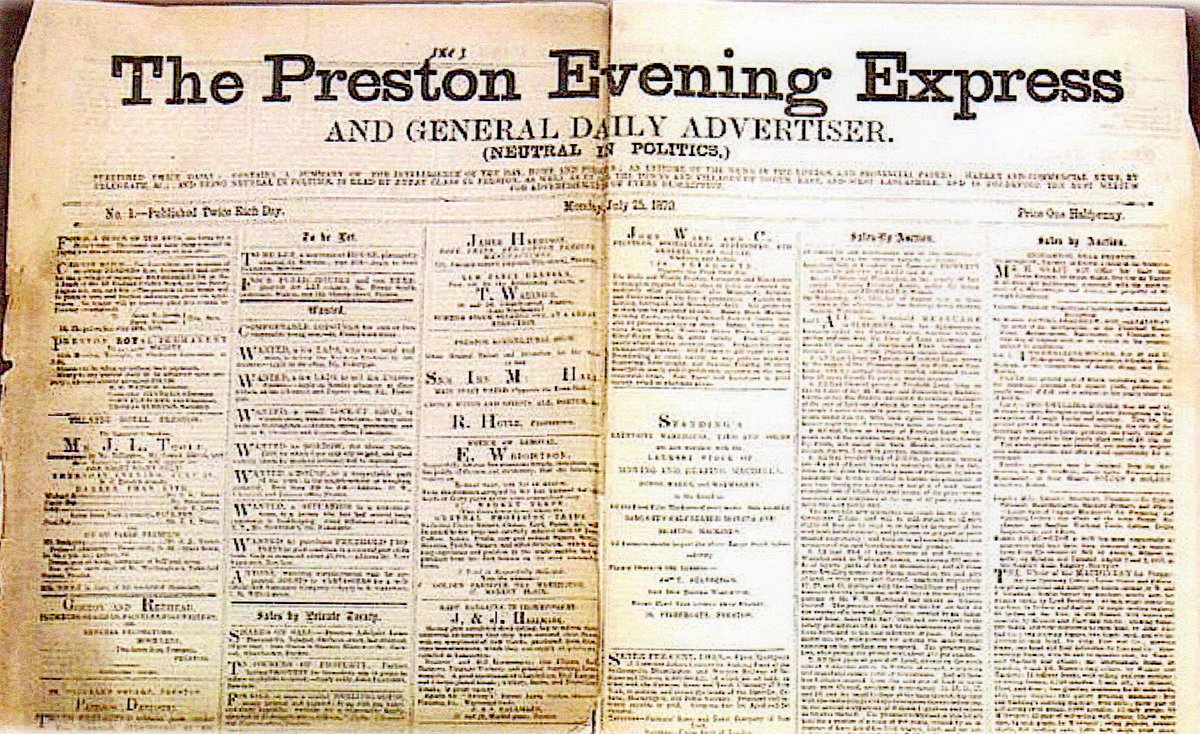 Monday 6 November 7:15pm
Dr. Andrew Hobbs with Preston's Nineteenth-Century Newspapers
For further details go to...
prestonhistoricalsociety.org.uk/forthcoming-ev…