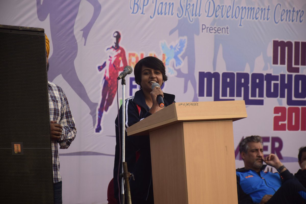IIMR_Marathon's tweet photo. Commonwealth Youth Games Gold medallist Ms. Deepika Patel urges the contestants to follow their dreams at @IIMR_Marathon.

#IIMRohtak #IIMR https://t.co/y5XgCzx8c5