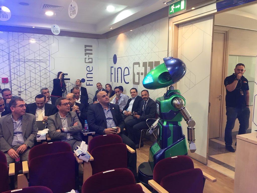 bwazir's tweet photo. @dez_blanchfield @ZainJo Hosted 079 Robot from @ZainJo at our  #TechnologyDay @Fine_Hygenic_Holding. #Robot controlled by man on the right. Great experience @Nuqul https://t.co/pw4U1bFaoa