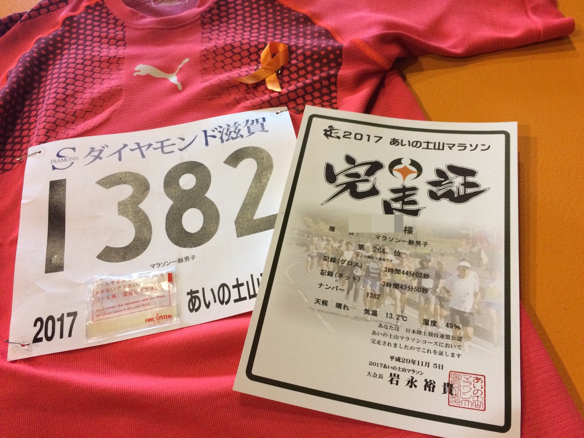ひで ２１ On Twitter あいの土山マラソン終了 結果は土山pbの3時間44分02秒 ネット3 43 50 序盤ペースを抑えられずオーバーペース 35kmに右足 36kmに左足が攣って立ち止まる やはりハーフ程度の距離しか走ってないのがアカンな 土山なので結果には満足し