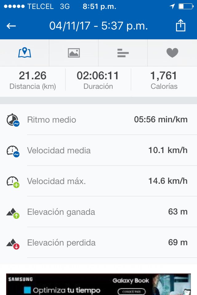 CHUYESPARZA's tweet photo. Lo que marco la aplicación en #RNRMERIDA, #RnRMérida. https://t.co/TGcIcYYKZf