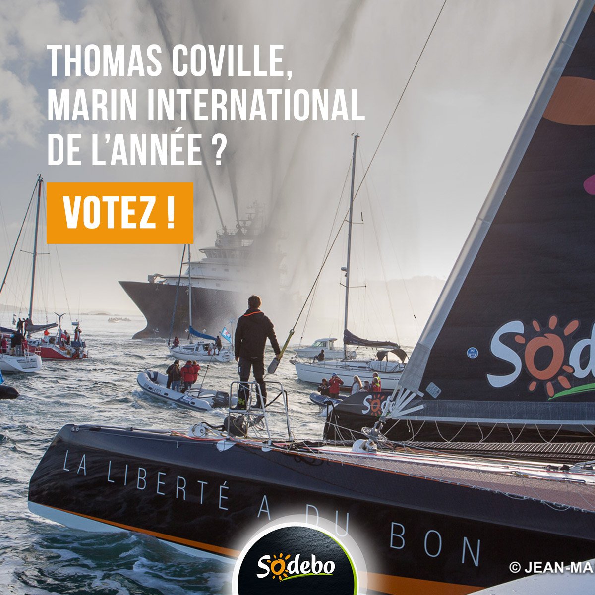 Sodebo_Voile's tweet photo. Pour son record #TDMSodebo, Thomas Coville marin international Rolex de l'année 2017 ? 
72H pour voter ici : https://t.co/YWEL9Qlwfe https://t.co/WPISqhcwA0