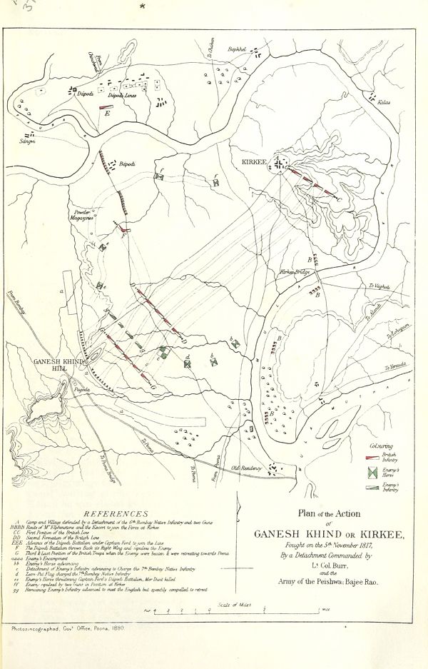 'Battle of Khadki' was fought near the present day  #Pune University campus (Khadki, Ganeshkhind Area..Mula river on one side). See map: