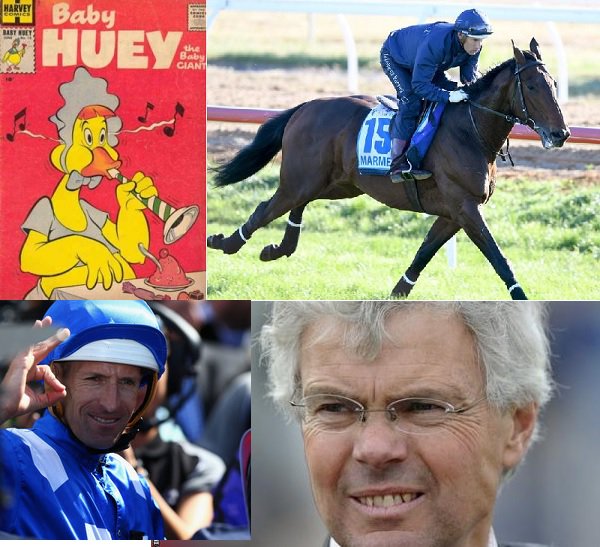 SizzlingStu's tweet photo. Forget The 2 Ronnies, @FlemingtonVRC will have The 2 Hughies teaming together in the Cup.
#5 Marmelo: T: Hughie Morrison &amp; J: @HugeBowman https://t.co/L9Lbp1XpgP
