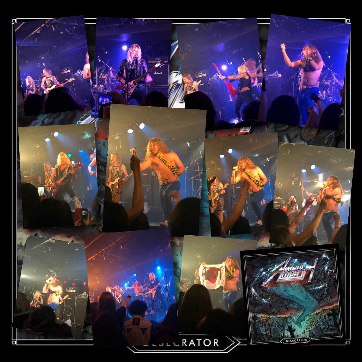 yuuminanami's tweet photo. JAPANESE ASSAULT FEST 17 DAY2のトップバッターは昨日に引き続き今日も登場のAMBUSH。AMBUSHの皆さんは麦とホップを愛飲している様子。昨日に増して良かったdeath!
#jaf17 https://t.co/zln4wq0SMb