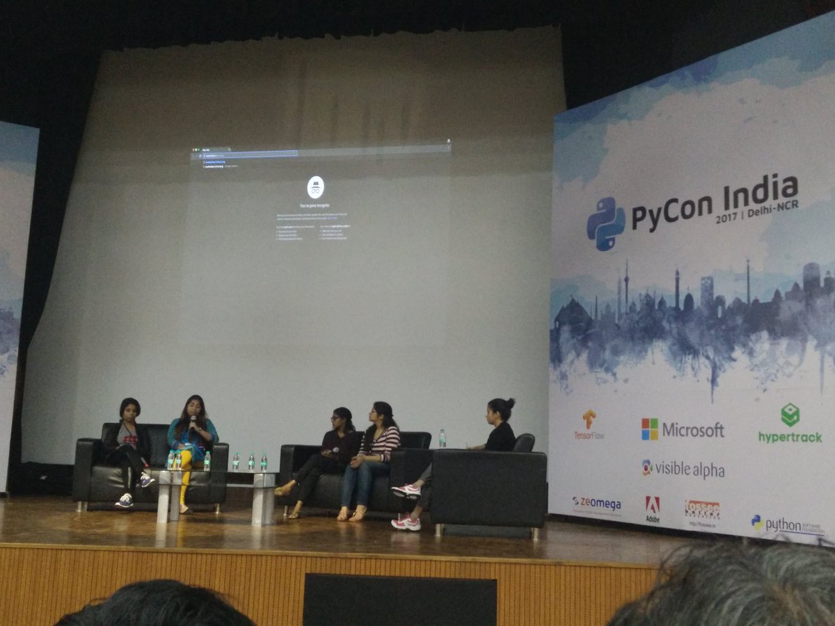 SayaniBh's tweet image. Panel discussion on women in open source with @MusingMurmurs @kernel_girl #pyconindia #pyconindia2017 @pyconindia
