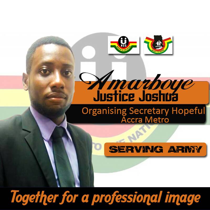 jjamarboye_GH's tweet photo. NSPs Under Accra Metro Should Kindly Vote for AMARBOYE JUSTICE JOSHUA as NASPA ORGANIZING SECRETARY. Thank You #TheServingArmy https://t.co/GrNPhb9dbb