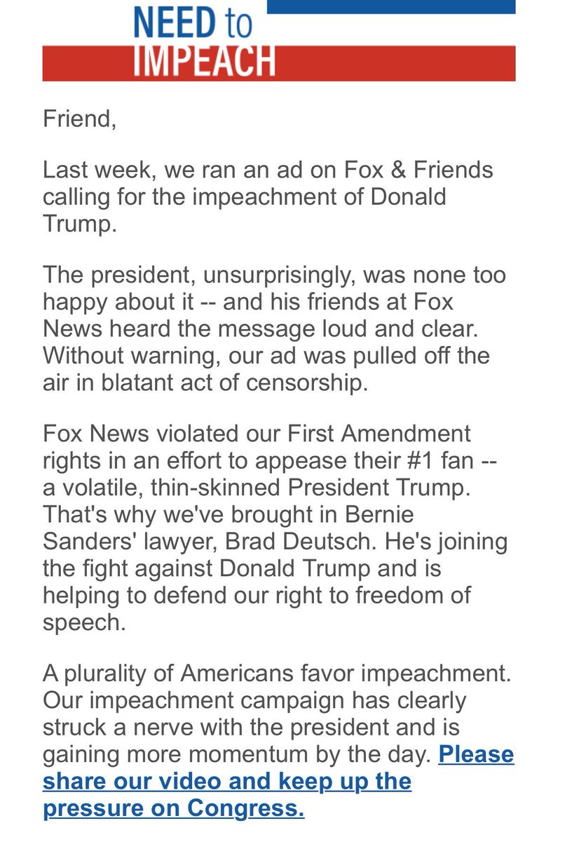 peapie32's tweet photo. Got this email after signing the petition at https://t.co/rItPvKC0v3. Of course Dotard would stifle 1st amendment rights. #ImpeachRemoveNow https://t.co/rYzhb5mhwj