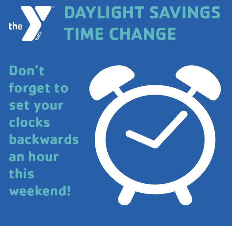 HayesTaylorY's tweet photo. Don’t forget! You get an extra hour! #htymca #YMCA #DaylightSavingsTime #Fallback2017 https://t.co/pELVdixTFi