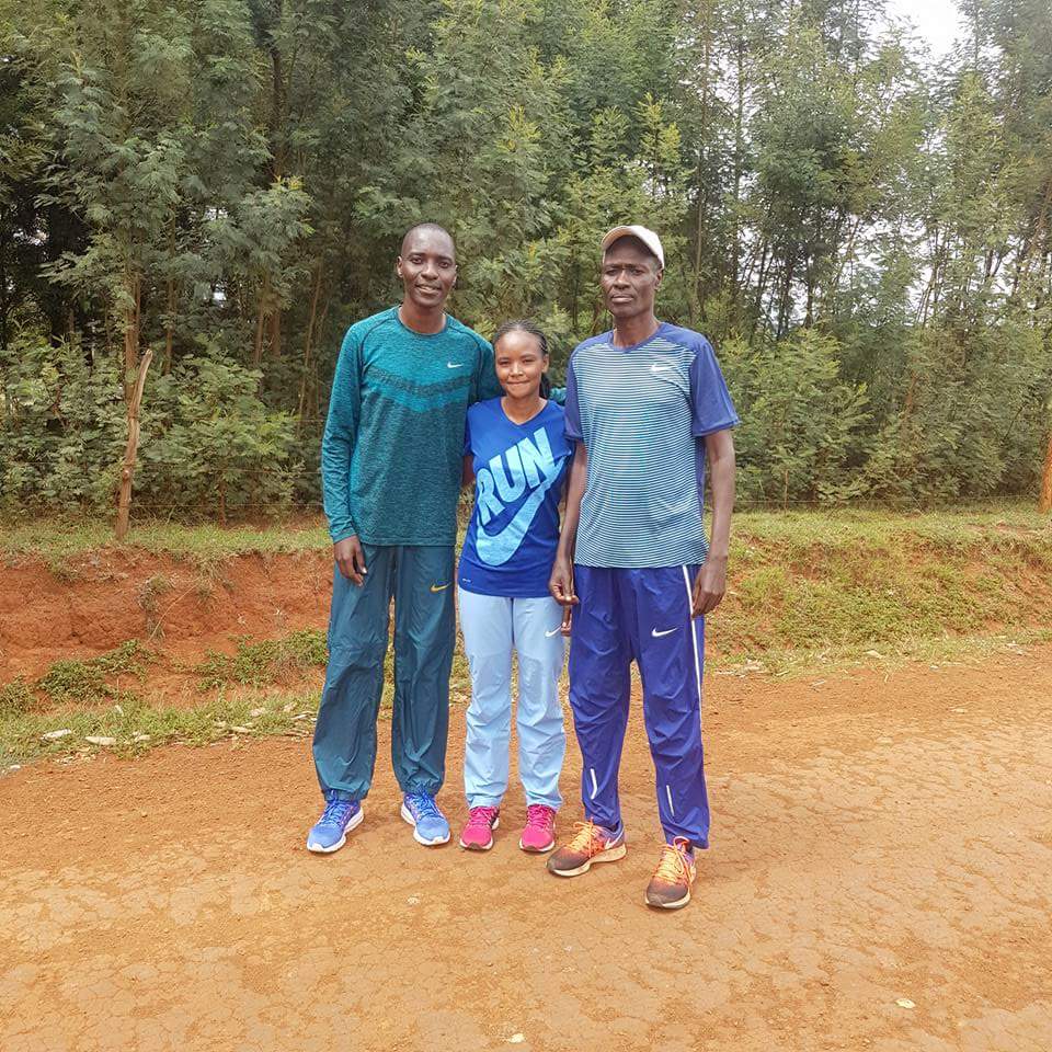 A family that runs together.... Former World 1500M champion @KipropAsbel's wife and father joins him for training as he continues off-season training.