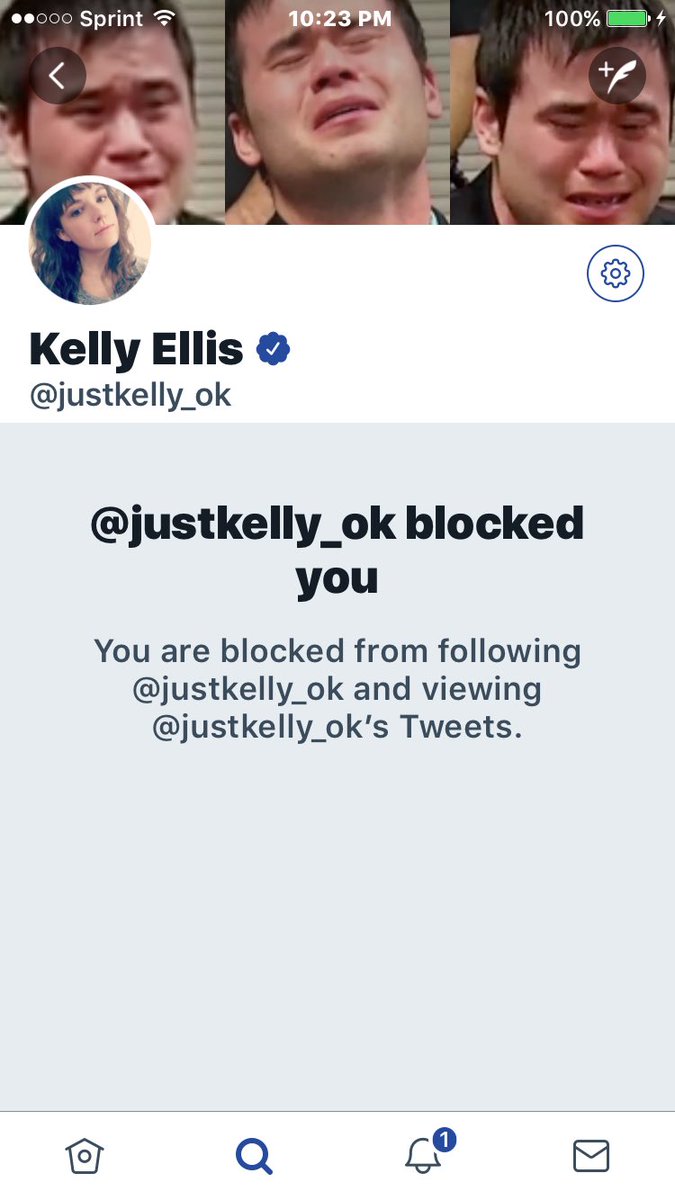 jmar1172's tweet photo. looked this person up to see what the fuss was about. I've never tweeted about this person yet she has me blocked 🤣 #KellyEllis #libtard https://t.co/nsRZmbPTu7