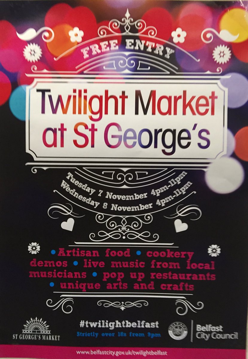StGeorgesBEL's tweet photo. Who’s ready for 2 nights of #TwilightBelfast this week? Get your midweek sparkle on and come to the award winning @StGeorgesBEL ✨ https://t.co/AP8AwLAUEa
