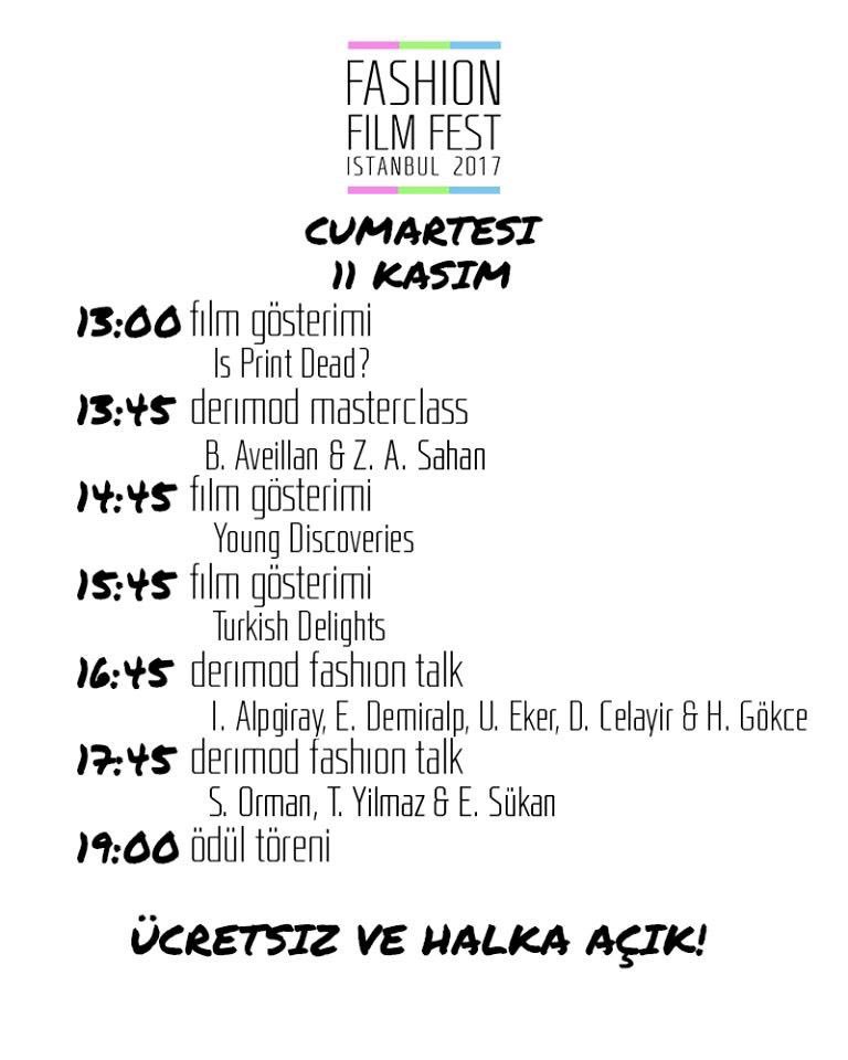 fashionfilm_tr's tweet image. #fffistanbul tamamen halka açık ve ücretsiz programımızı kaçırmayın!
(Bilet, davetiye, kayıt ya da rezervasyon gerekmemektedir...) @ZorluPSM