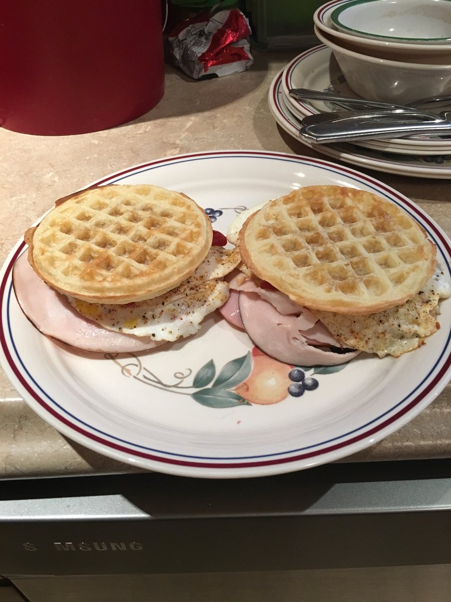 Milk_the_cow4's tweet photo. Maple syrup soaked eggo egg ham and turkey sandwich!!
@kowjockey would be proud of this #cookingwithkevin result! https://t.co/LbDdqUFQOZ