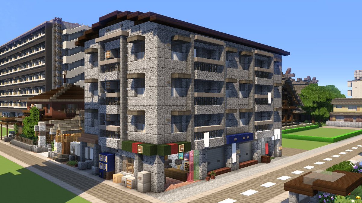 とーたつ 佐山にて 低層マンション建てました 撮影はちーさらさんです Minecraft建築コミュ