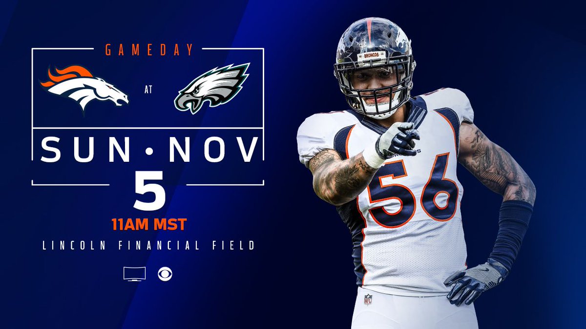 Broncos's tweet photo. IT'S GAMEDAYYYYYYYYYYYY!

#BeatTheEagles https://t.co/Dhz0Q2KN8R