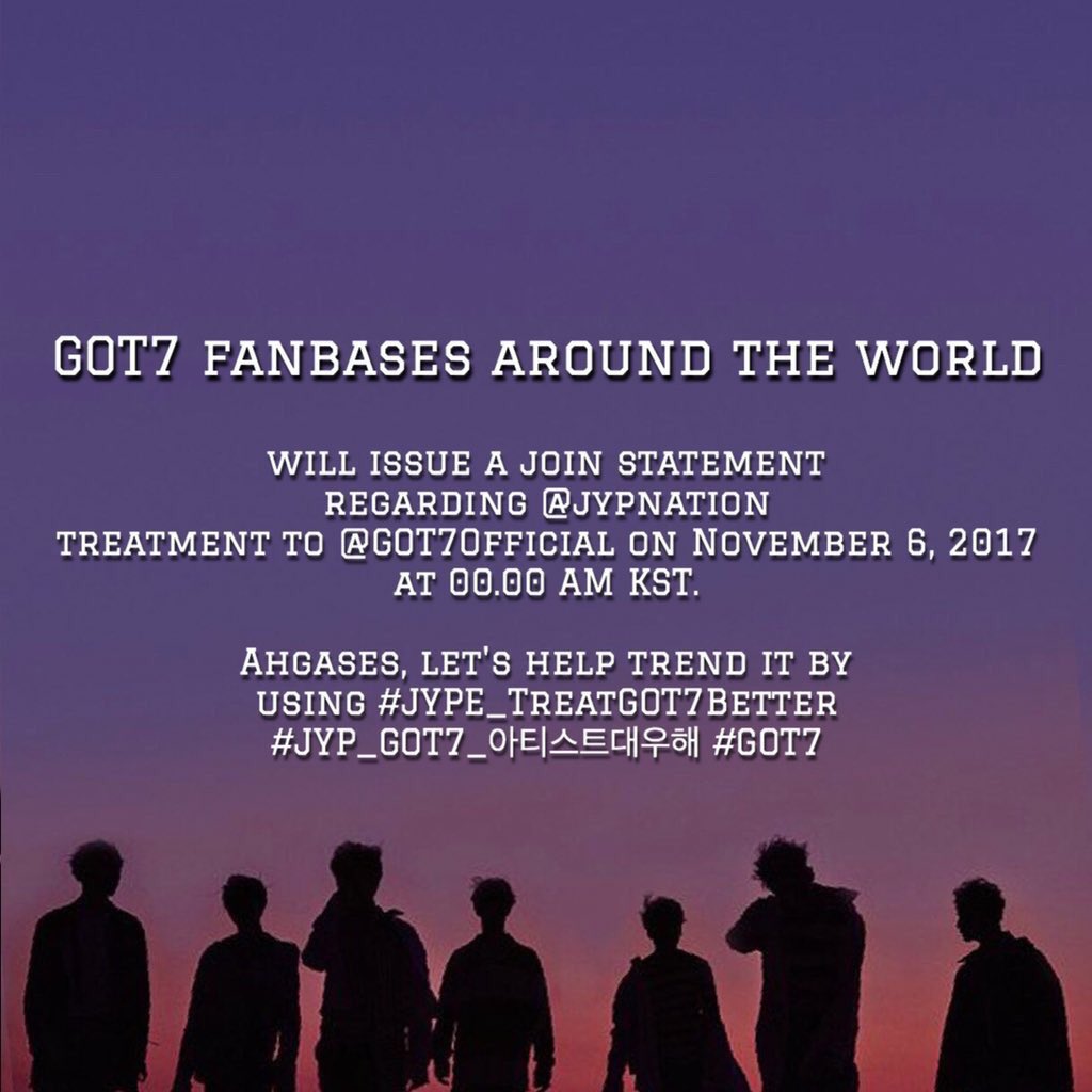 HEY_GOT7's tweet photo. Please trend @ 00.00 KST.
🐥For GOT7🐥
#JYPE_TreatGOT7Better
#JYP_GOT7_아티스트대우해 #GOT7 https://t.co/dhsrmyHE0x